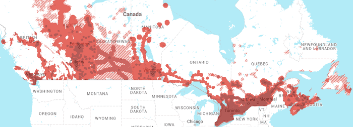 Rogers' network coverage Rogers' network coverage