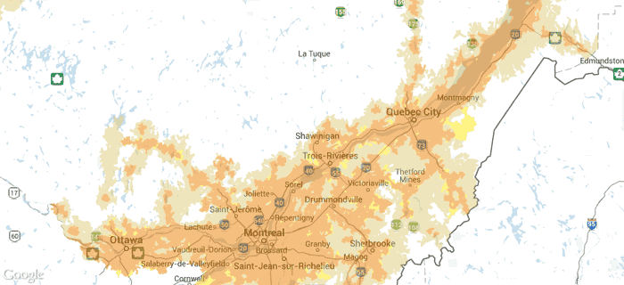 Videotron' network coverage Videotron' network coverage